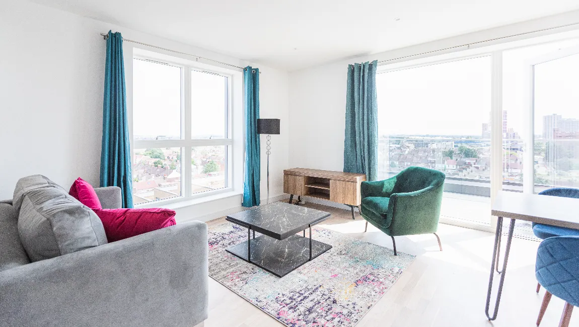 Modern table and sofa